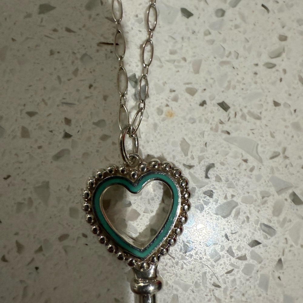 Authentic Tiffany & Co Silver and Enamel Beaded Key Necklace - Picture 2 of 7